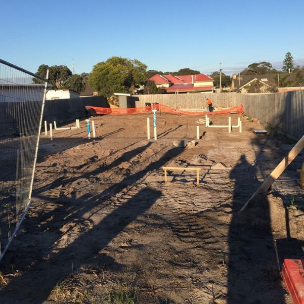 Large area being prepared for excavation and concreting