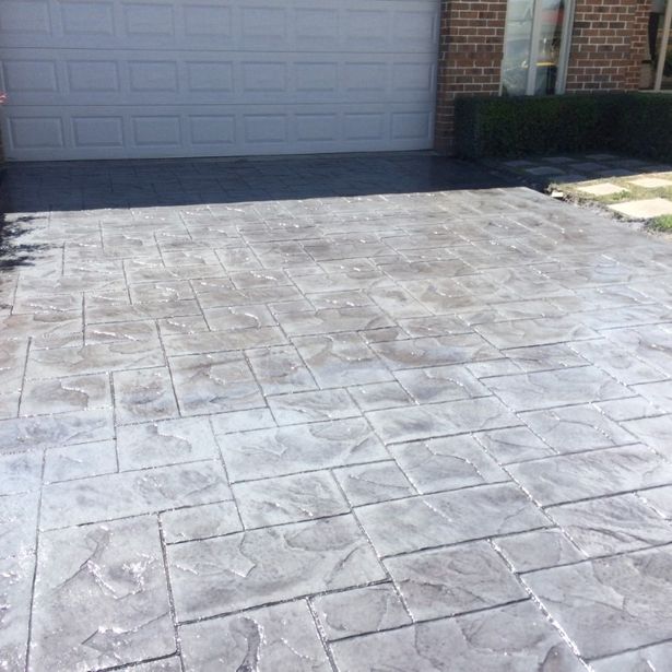 Newly concrete sealed driveway