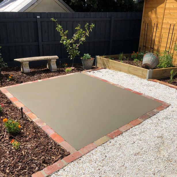 Newly finished concrete slab in the process of drying