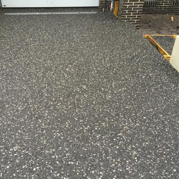 Concrete steps with exposed aggregate finish