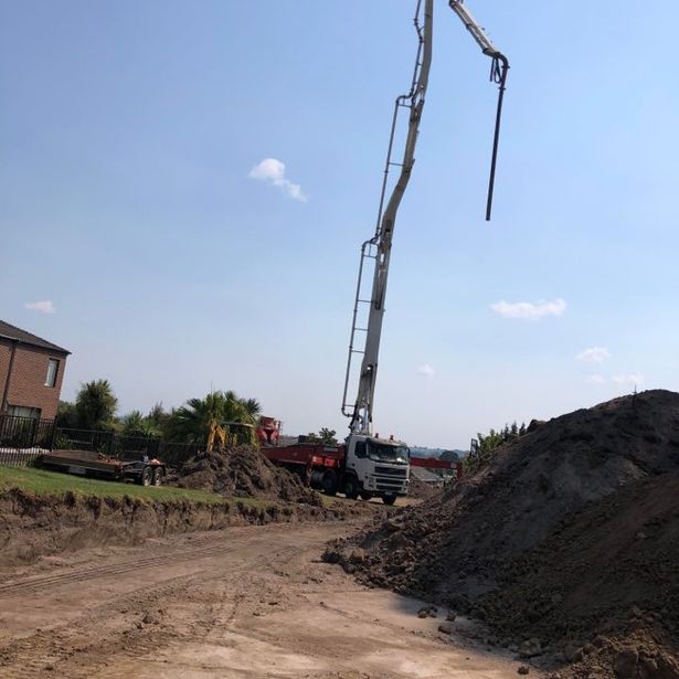 Vehicle used for excavation and concreting