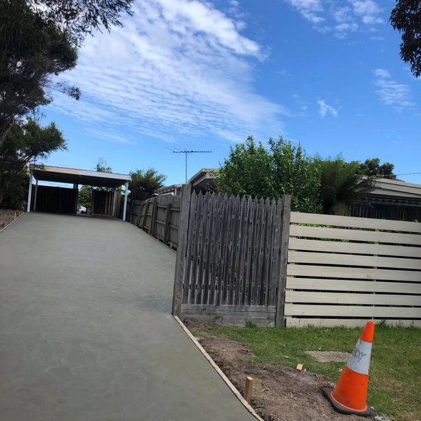 Dry concrete driveway ready for concrete sealing