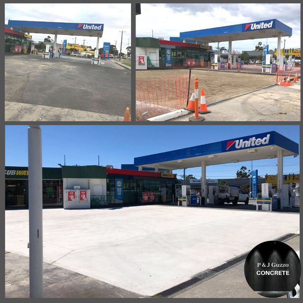 Sample concrete work for a gasoline station