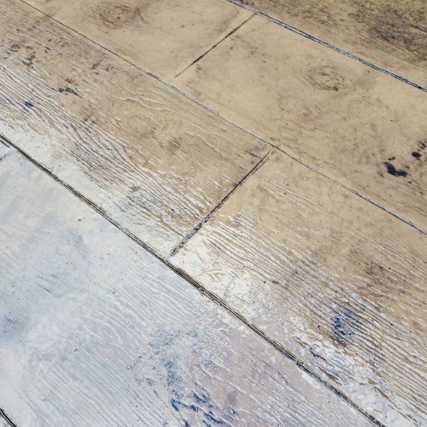 Closed up view of concrete sealed driveway